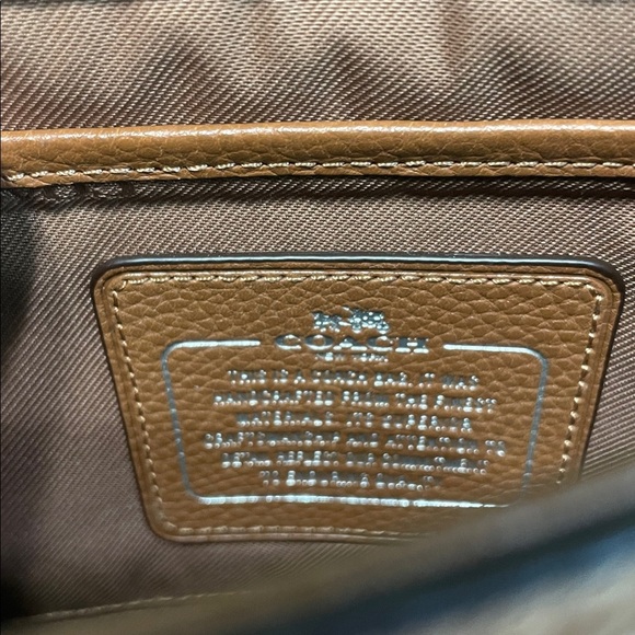 Coach Brown Pebble Leather Crosstown Crossbody Saddle Bag Elegant Chain Link - Picture 4 of 9